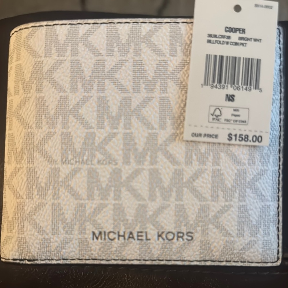 Michael Kors White Wallet Monogram Bifold